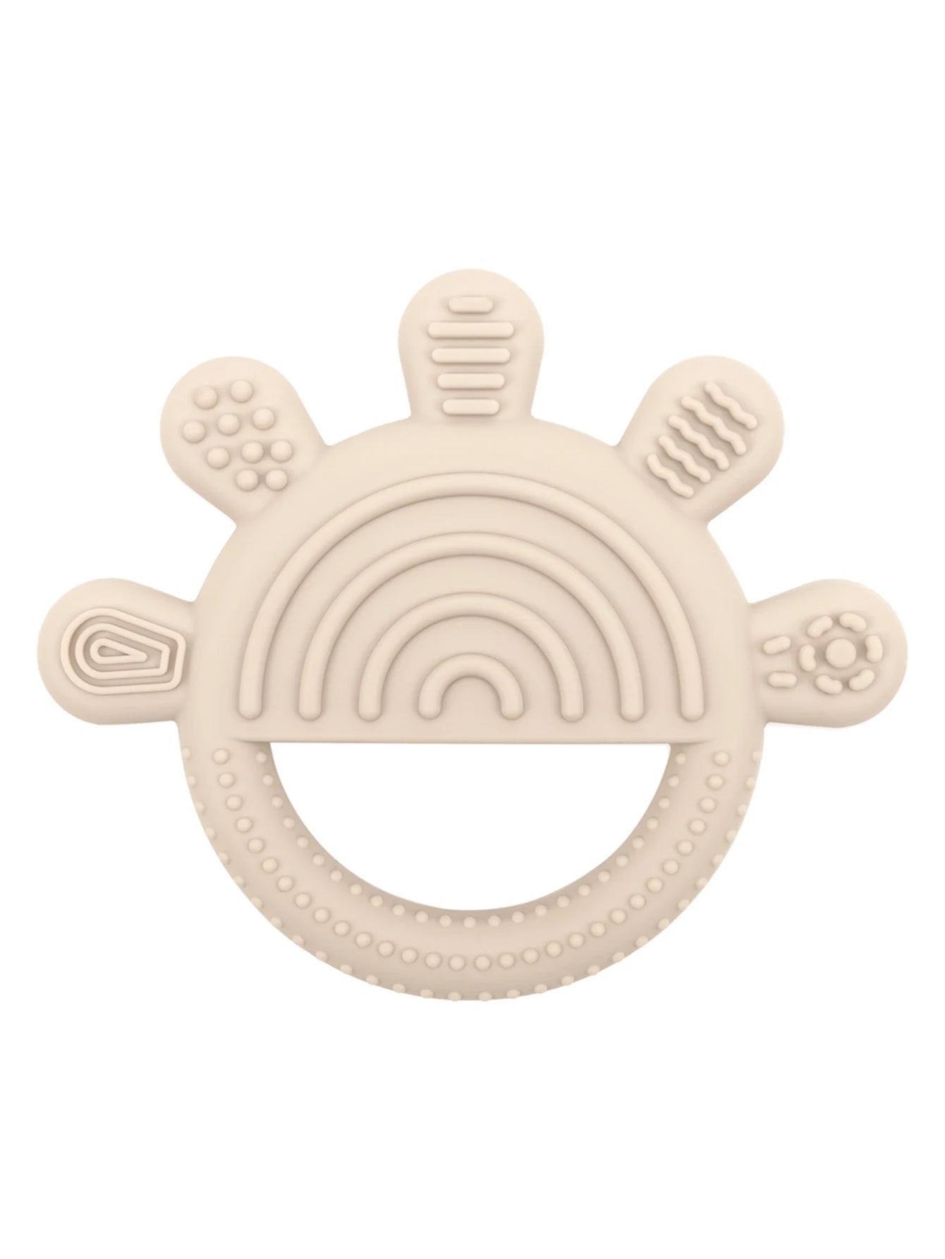 Close-up details of SunnyTeether soft silicone texture