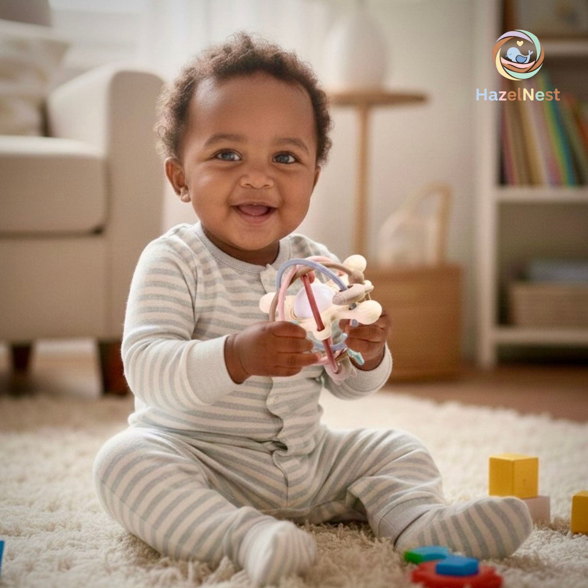 Montessori sensory rattle ball for baby development
