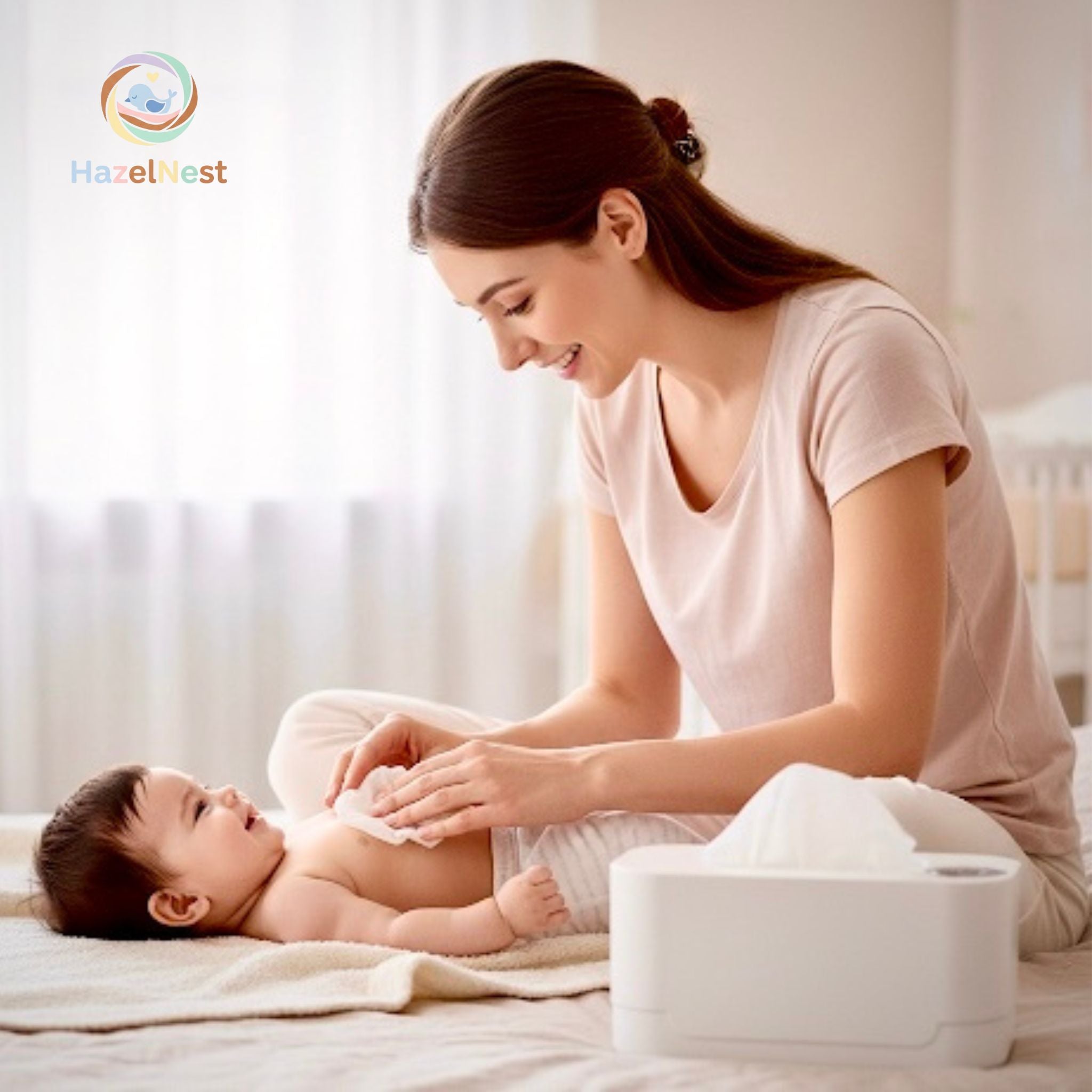 WarmTouch baby wipe heater in white with USB cable
