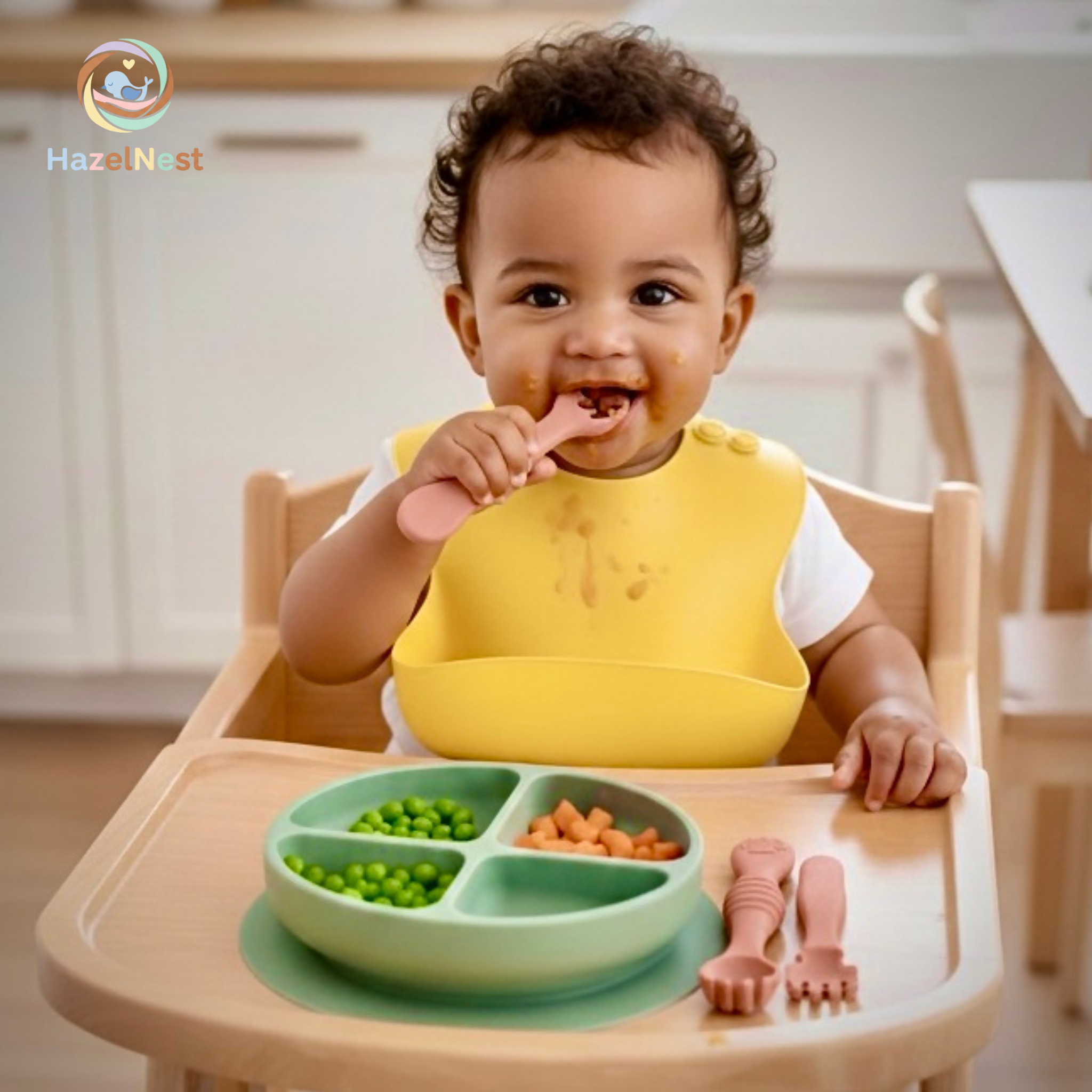 Soft silicone baby feeding spoons 3-pack in pastel colors